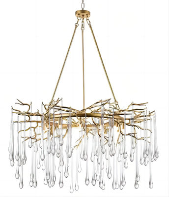 Ceiling Room Clear Glass Drop Chandelier 80 CRI Color Accuracy