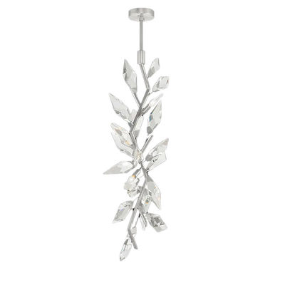 60W Hand-Cut Faceted Crystal Leaf Chandelier With LED Bulbs
