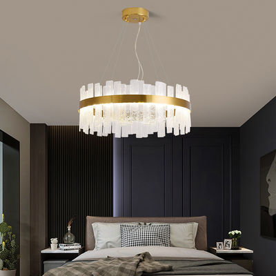 Remote Control Glass Modern Crystal Chandeliers Polished Chrome Finish