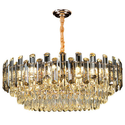 S Gold Smoke Grey K9 Crystal Chandelier Baking Varnish Polishing