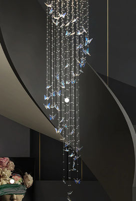 Art style Crystal Butterfly Chandelier High Ceilings Chandeliers