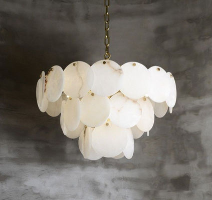 Modern Lighting Fixtures Luxury Restaurant Bar Indoor Large Marble Chandelier For Living Room Simple Alabaster Chandelier D60CM