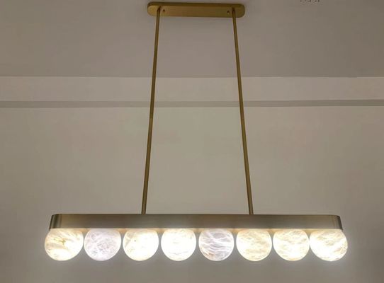 Modern Nordic Marble Chandelier Designer High-end Minimalist Living Room Alabaster Light All Copper Dining Room Bedroom Lamp