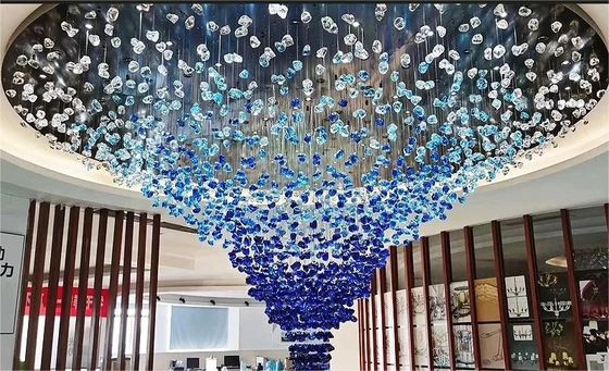Modern Hotel Banquet Hall Chandelier Lighting Shopping Mall Modern Crystal Stone Chandelier