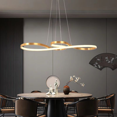 Spiral Gold And White Acrylic Diffuser Pendant Light For Living Room And Open Kitchen Or Sleeping Room Lighting Decoration