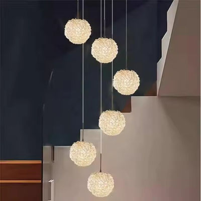 Modern Crystal Lychee Lamp Luxury Villa Duplex Staircase Lighting For Raised Living Room And Bedroom