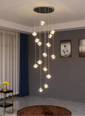 Crystal Chandelier Living Room Lamp Duplex Stair Lamp For Modern Atmosphere