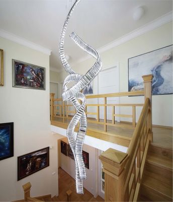 Villa High Stairs Double Crystal Light Atmosphere Ribbon Zhongshan Lamps Home Decoration Lighting Living Room Lamp 30 KG