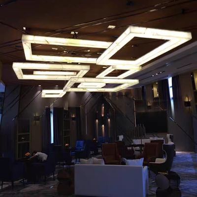 Modern Cloud Stone Large Geometric Art Ceiling Lamp Hotel Hotel Lobby Catering Office Engineering Customized Lighting