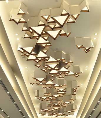 Non-Standard Custom Hotel Engineering Light Department Banquet Hall Combination Triangle Geometry LED Ceiling Light