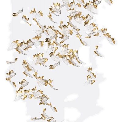 Customized Made Hotel Lobby Decorative Glass Pendant Light Modern Led Ceiling Chandelier Lighting Gold Leaf Accessories