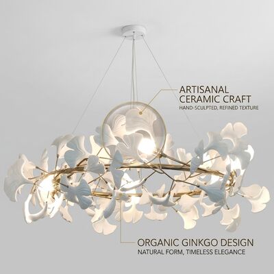 Custom Handcrafted Crystal Palm Leaf Chandelier Pendant Light Luxury Gold Plated Hanging Lamp for Villa Dining Hall