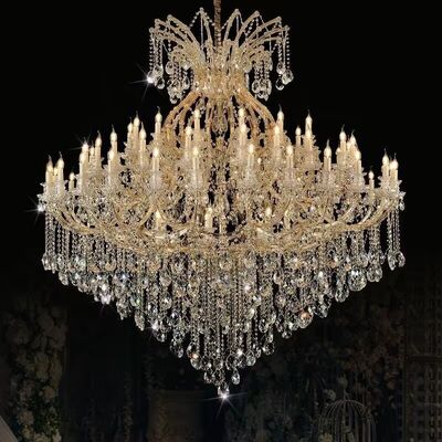 Transparent Crystal Candlestick Chandelier LED E14 Candlelight For Luxury Yacht Club Museum